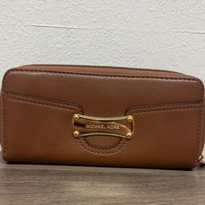 Michael Kors Tan Wallet with Gold Accents